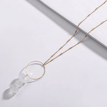 Dainty circle with triple stone drop necklace