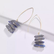 Fishhook stone earrings