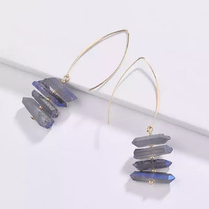 Fishhook stone earrings