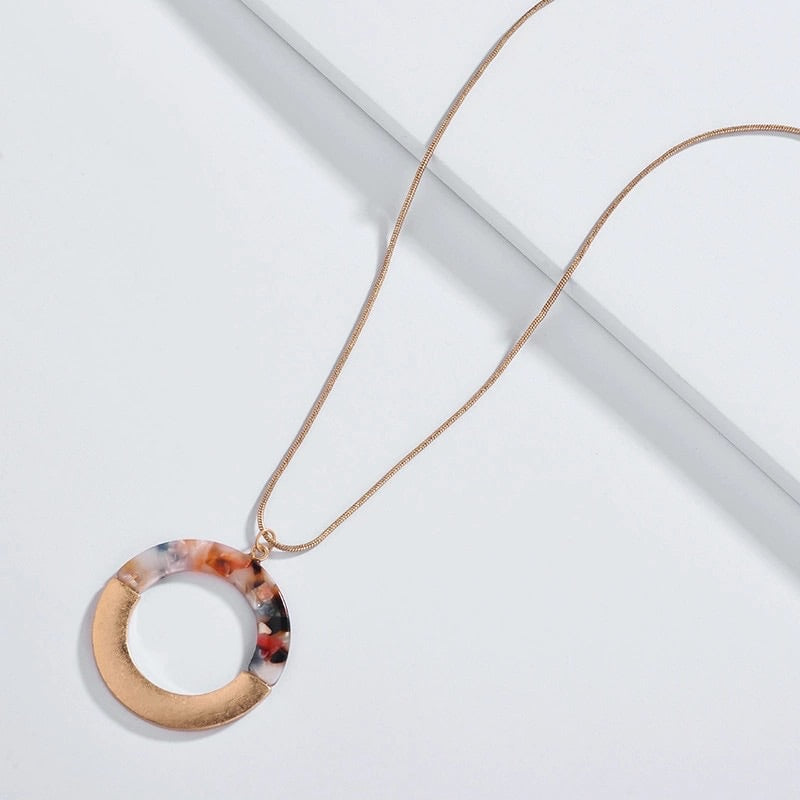 Circle Acrylic Multi-color Necklace